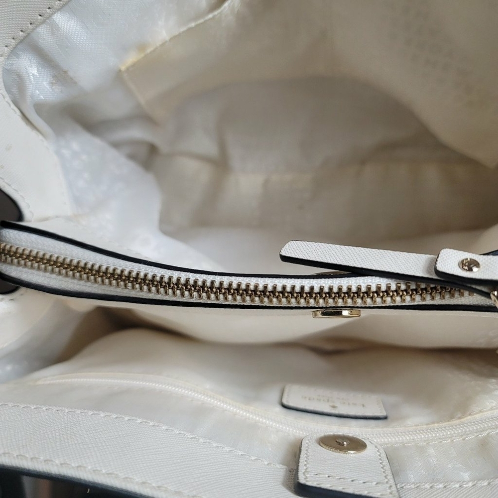 Kate Spade Evangelie Laurel Way Sachel Handbag Purse Beige Ecru Black Crossbody - Picture 12 of 12